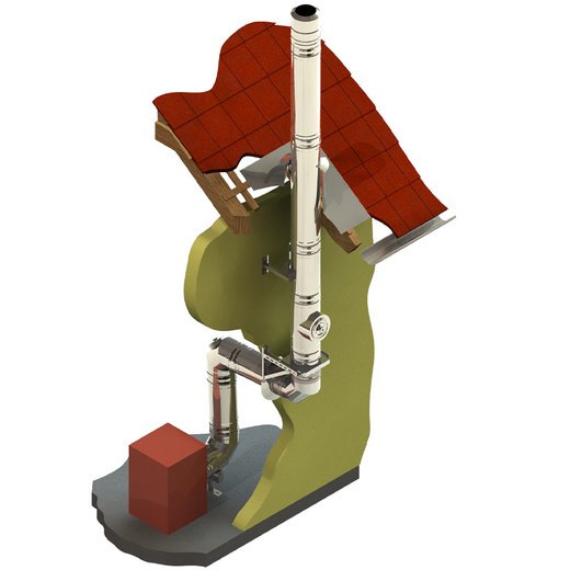 Montagebeispiel Edelstahlschornstein Jeremias DW-AL